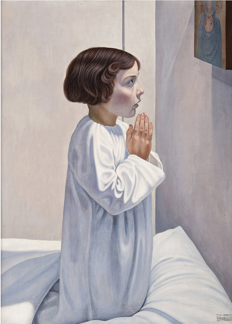 Modlitwa (la priere) par Cagnaccio di San Pietro (1897-1946). Olej na drewnie, rozmiar: 80x60 autorstwa Cagnaccio di San Pietro