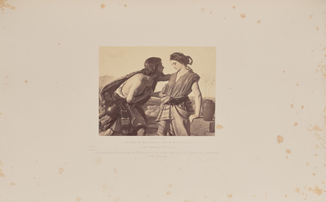 Jacob i Rachael, autor: W. Dyce, R.A. autorstwa Caldesi and Montecchi