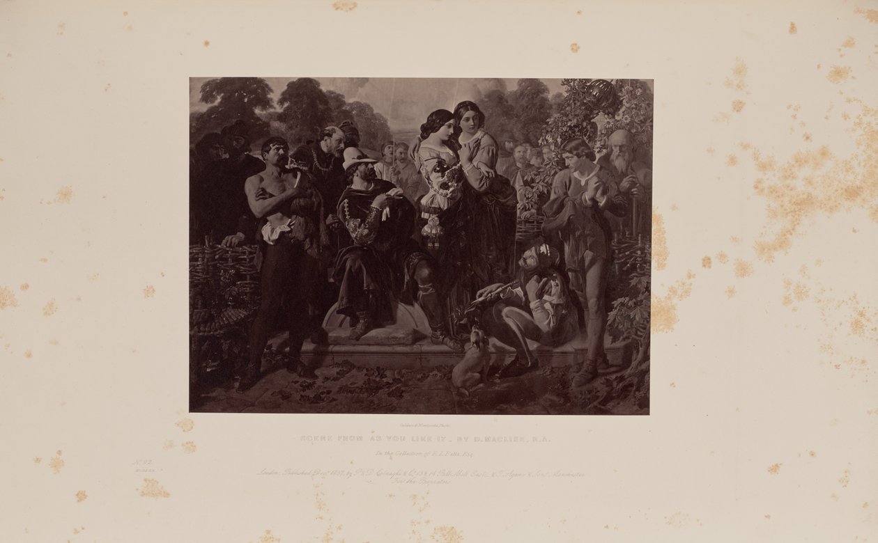 Scena z filmu "Jak wam się podoba", autor: D. Maclise, R.A. autorstwa Caldesi and Montecchi