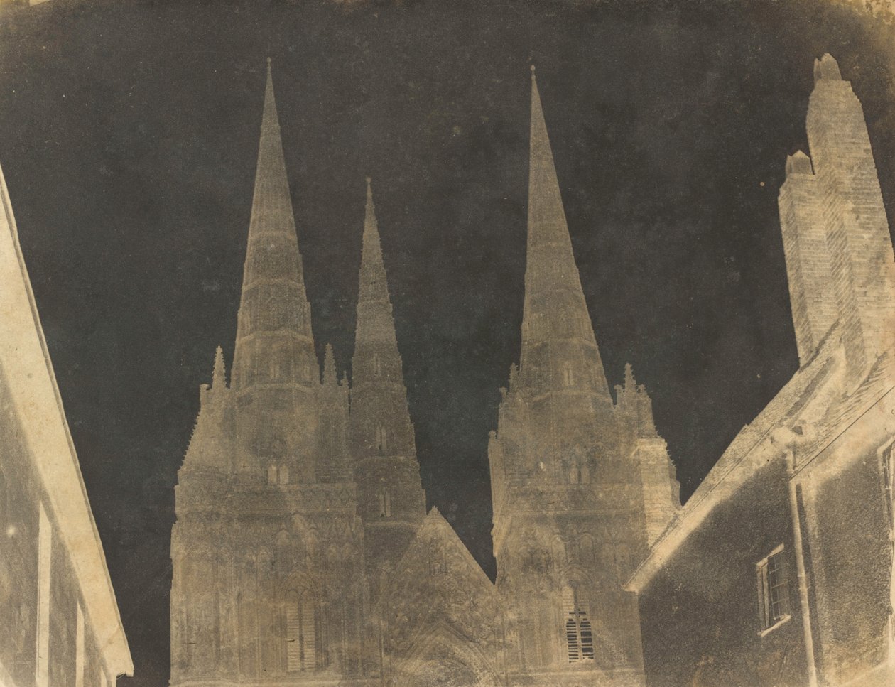 Studium iglic katedry w Lichfield, 1845-1850 (zdjęcie) autorstwa Calvert Richard Jones