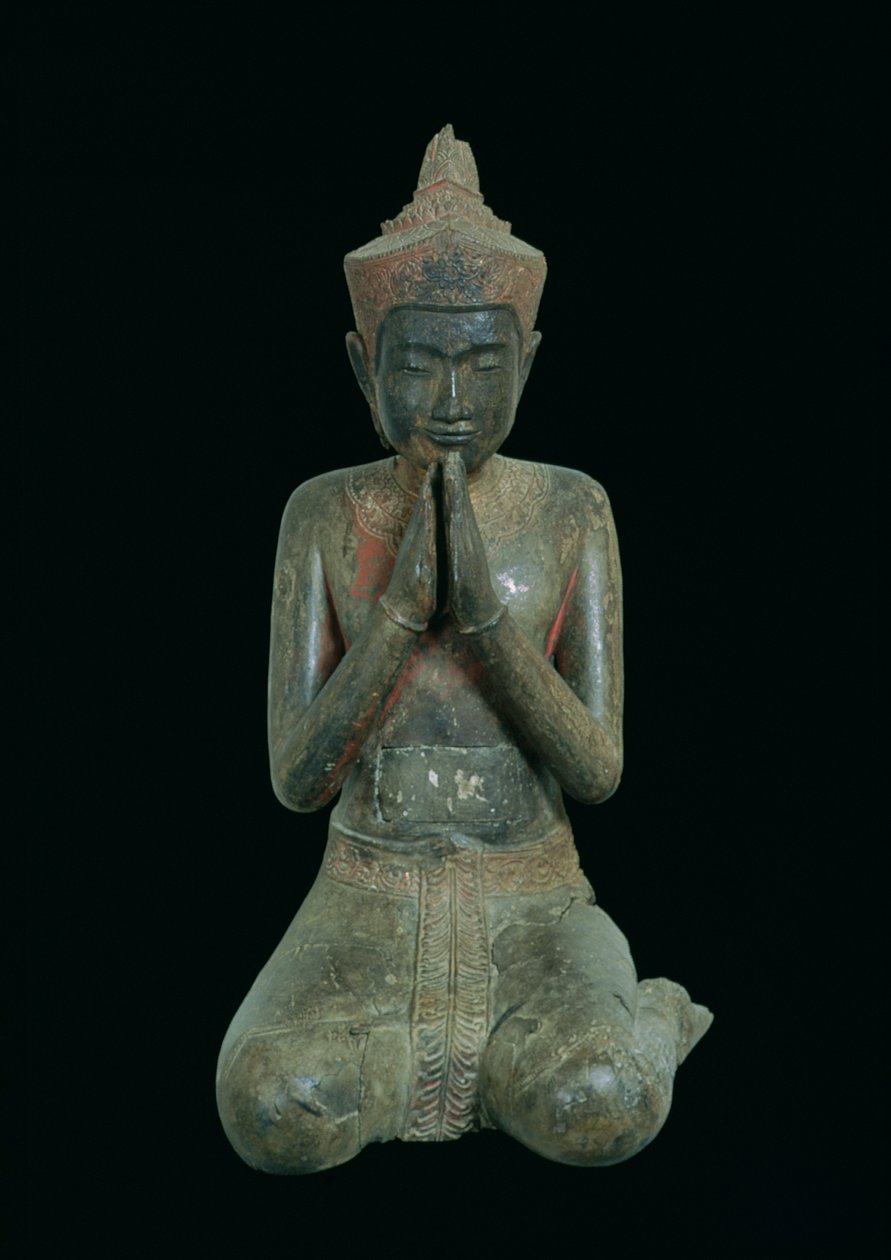 Modląca się figura klęcząca, Angkor, XV-XVI w. (brąz) autorstwa Cambodian School