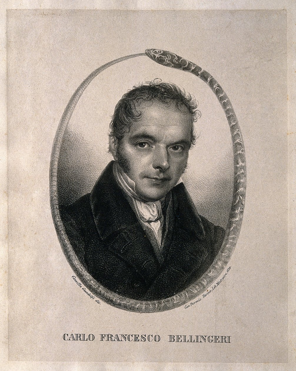 Carlo Francesco Bellingeri. Litografia według Camilli Gandolfi, 1839 r. Biografia w języku włoskim autorstwa Camilla Guiscardi
