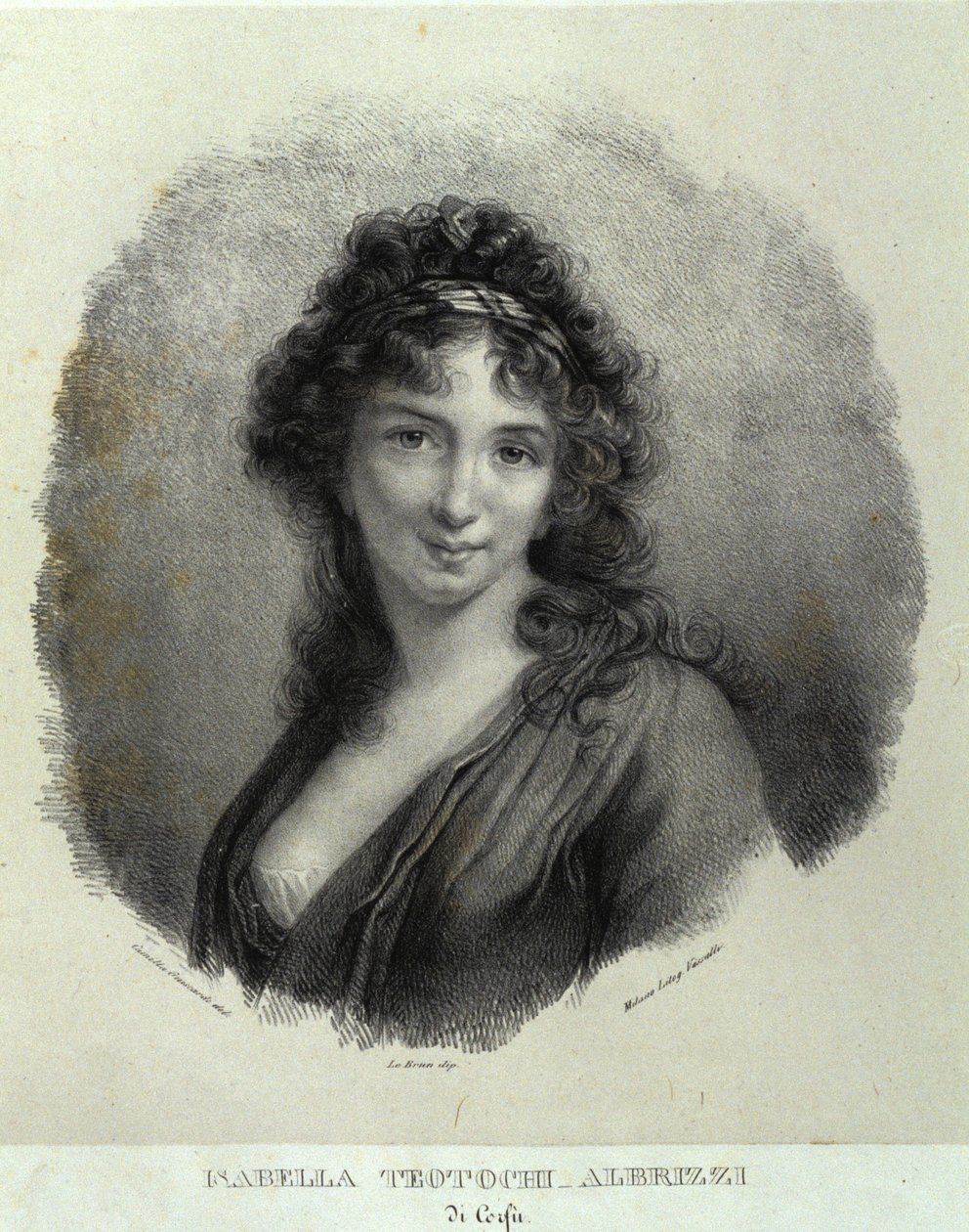 Portret Isabelli Teotochi Albrizzi (lito) autorstwa Camilla Guiscardi
