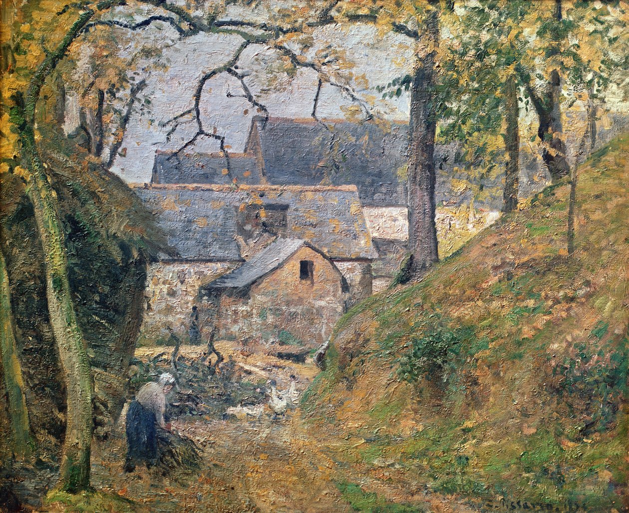 Farma w Montfoucault, 1894 r. autorstwa Camille Jacob Pissarro