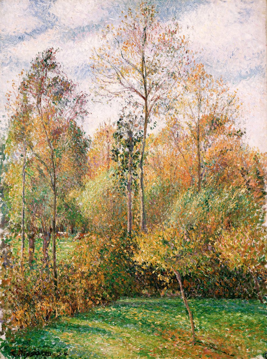 Jesień, Topole, Eragny autorstwa Camille Jacob Pissarro