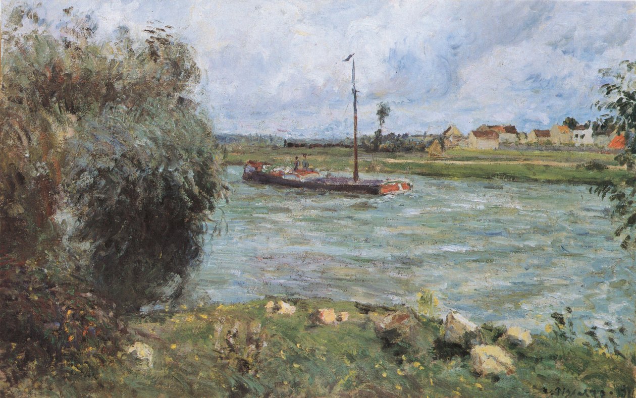 Brzegi Oise w Pontoise autorstwa Camille Jacob Pissarro