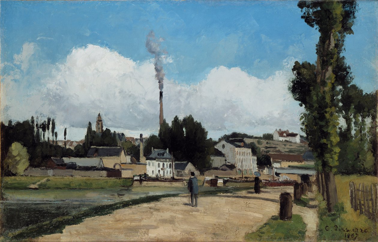 Brzegi Oise w Pontoise autorstwa Camille Jacob Pissarro