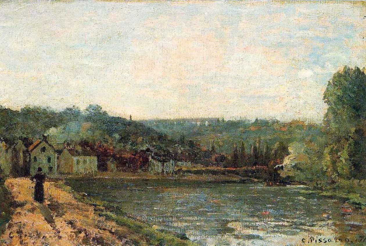 Brzegi Sekwany w Bougival autorstwa Camille Jacob Pissarro