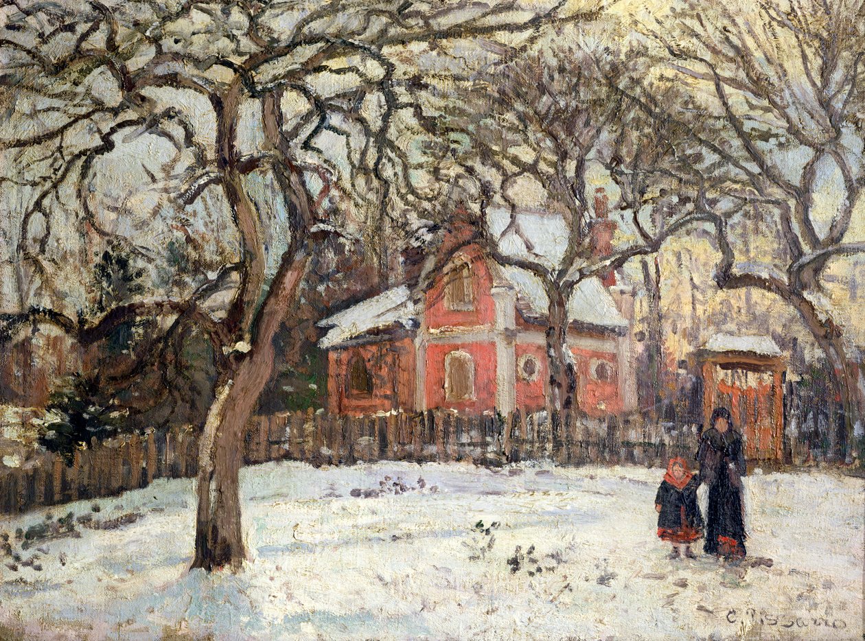 Kasztanowce w Louveciennes, c.1871-2 autorstwa Camille Jacob Pissarro
