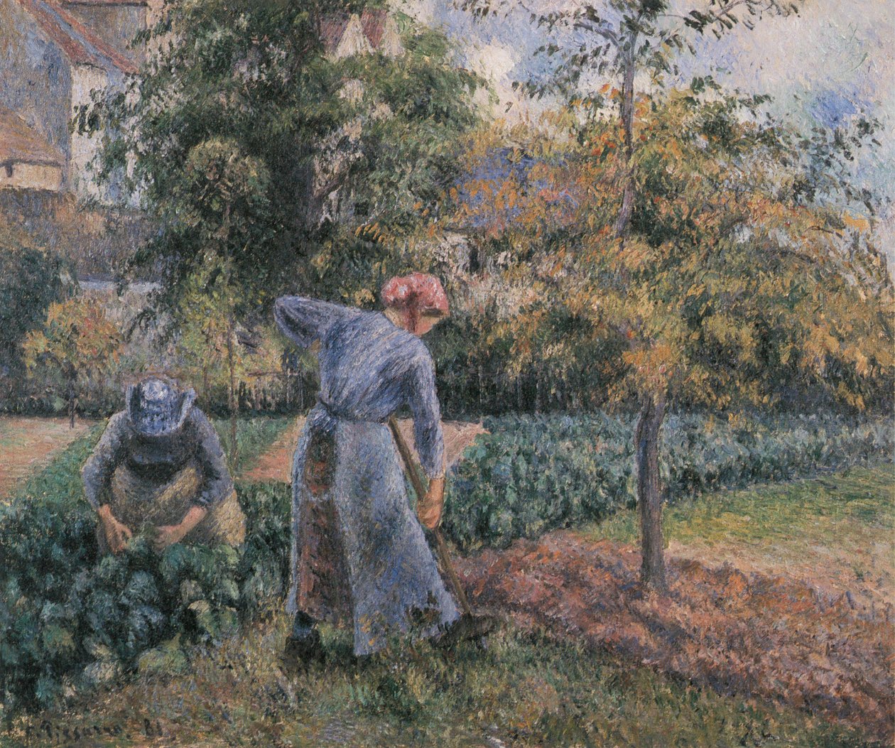 W ogrodzie warzywnym w Pontoise autorstwa Camille Jacob Pissarro