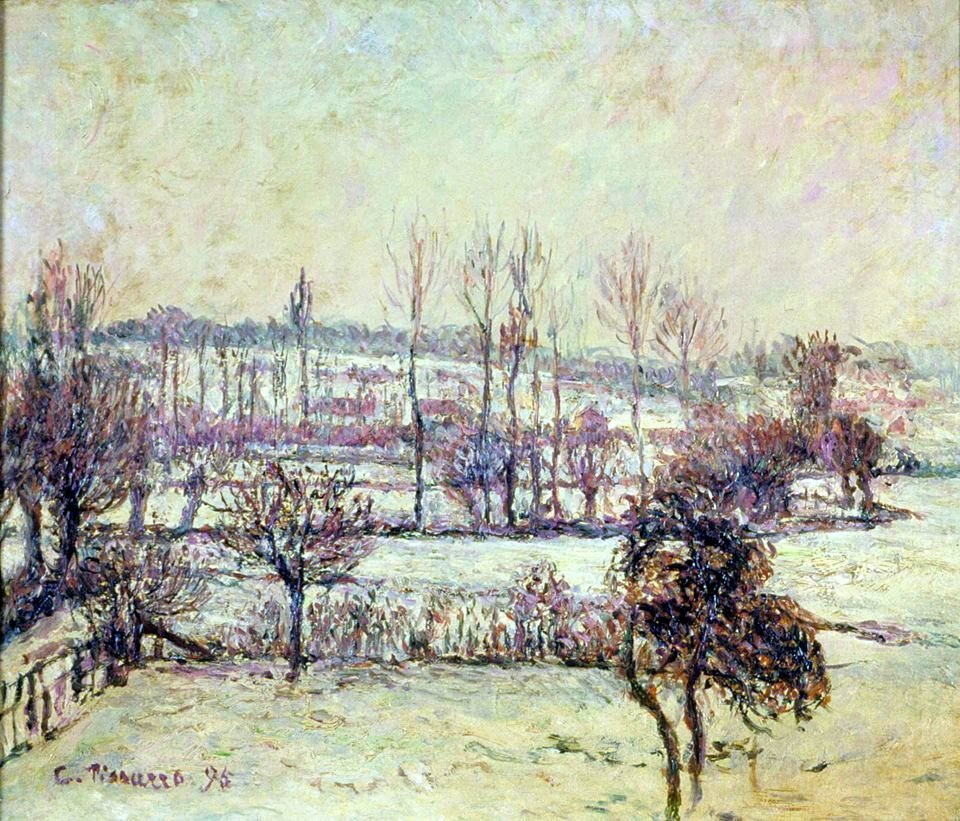 Efekt śniegu w Eragny autorstwa Camille Jacob Pissarro