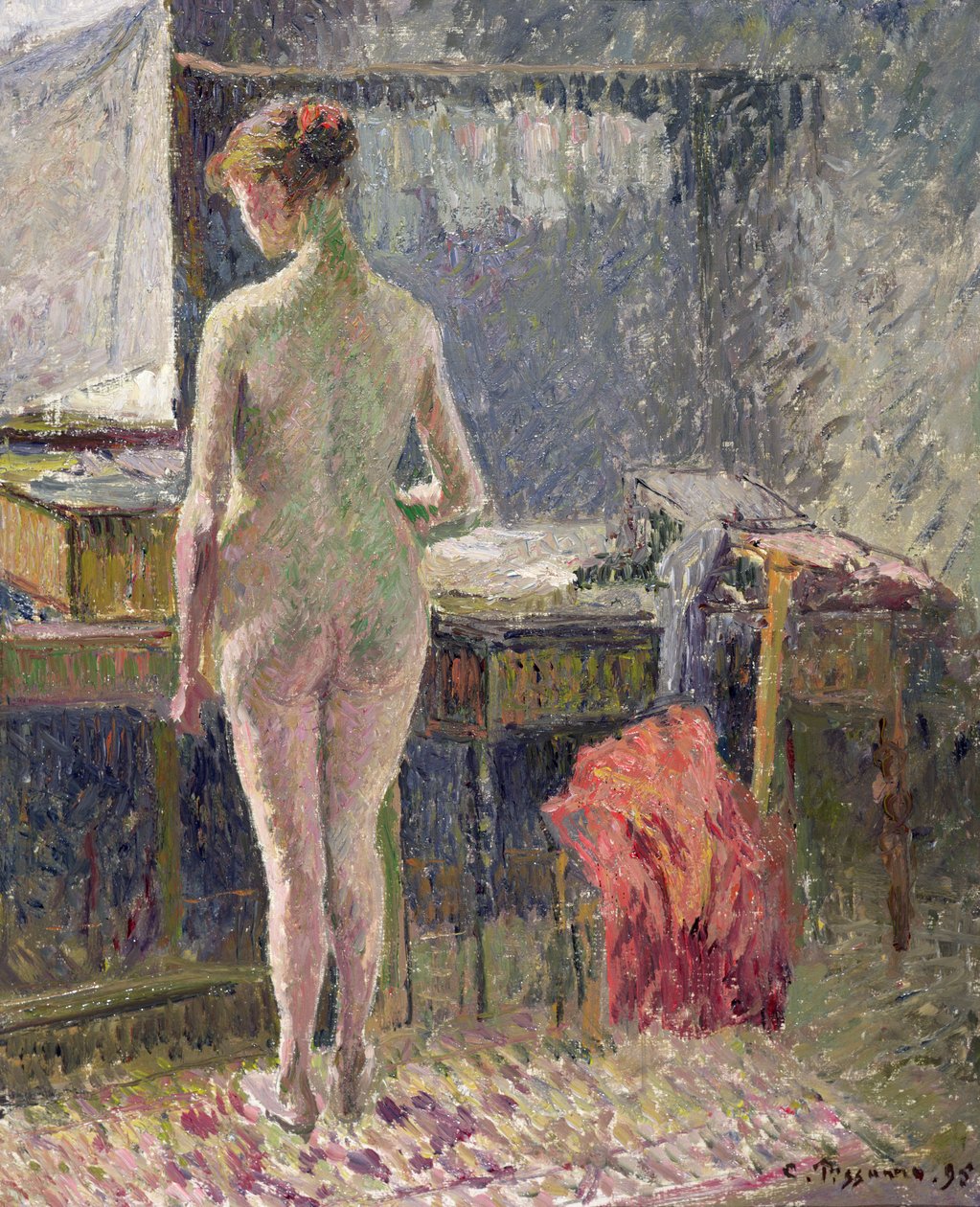 Akt kobiecy widziany z tyłu, 1895 autorstwa Camille Jacob Pissarro