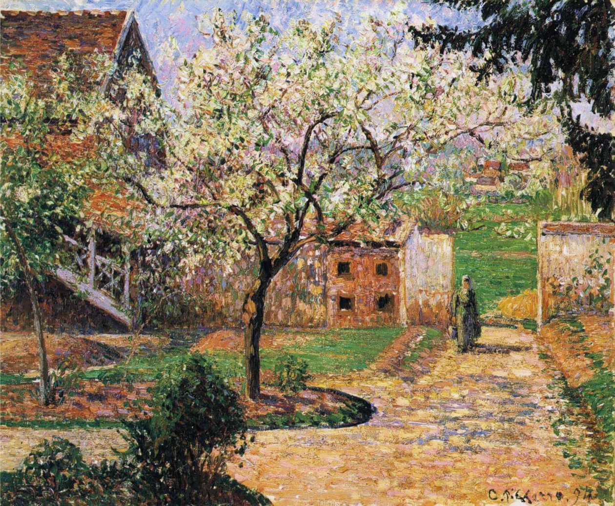 Kwitnąca śliwka, Eragny autorstwa Camille Jacob Pissarro