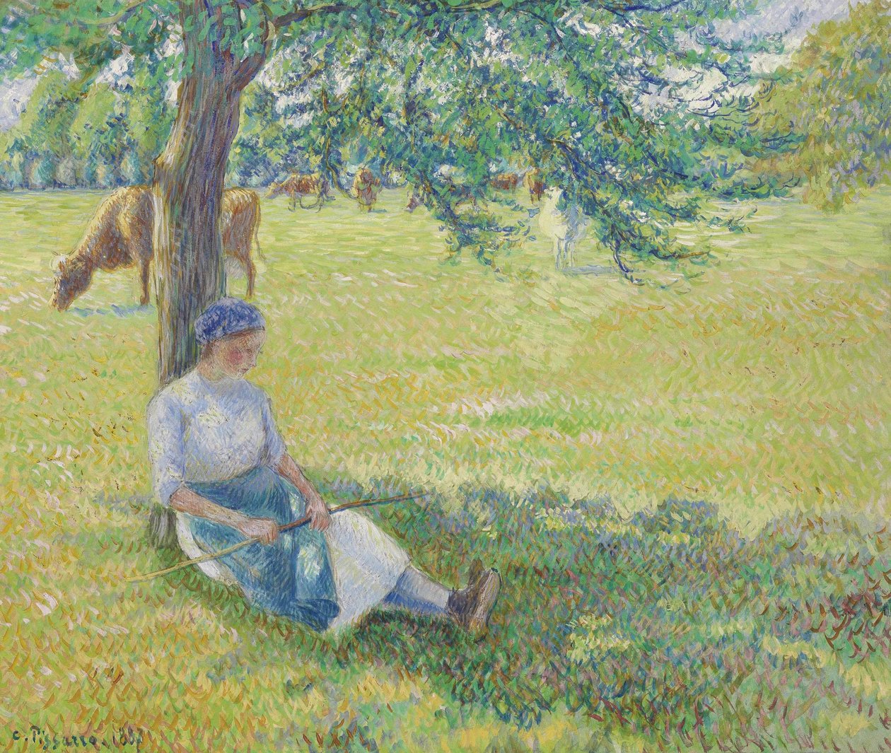 Opiekunka krów, Eragny autorstwa Camille Jacob Pissarro
