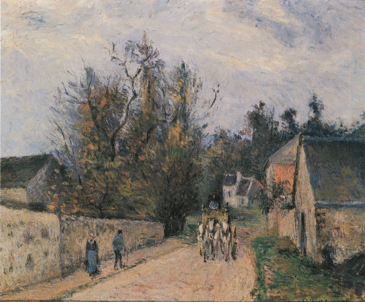 Route d´Ennery w L´Hermitage, Pontoise autorstwa Camille Jacob Pissarro