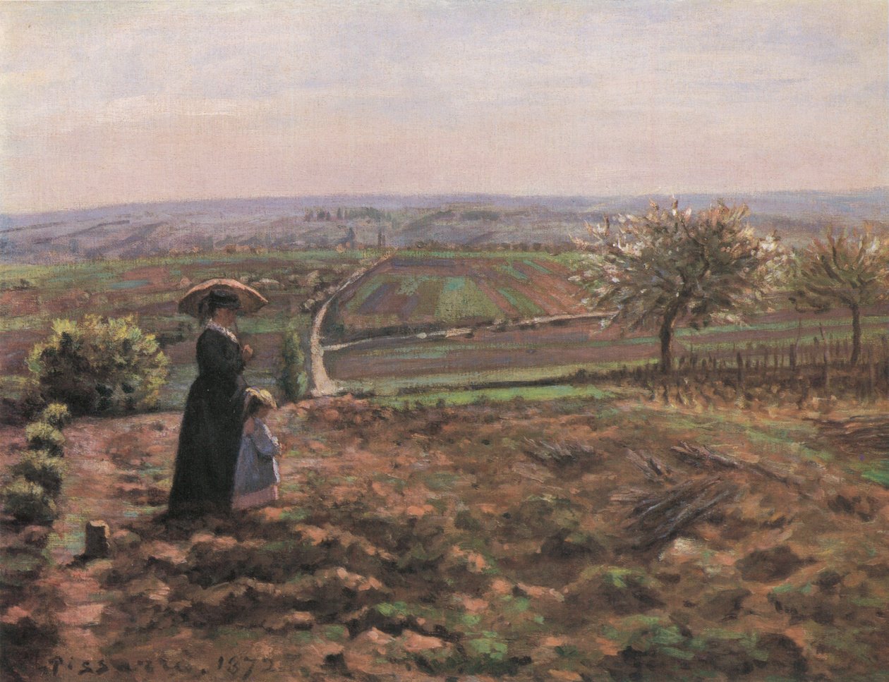Route de Rouen, szczyty Hautil, Pontoise autorstwa Camille Jacob Pissarro