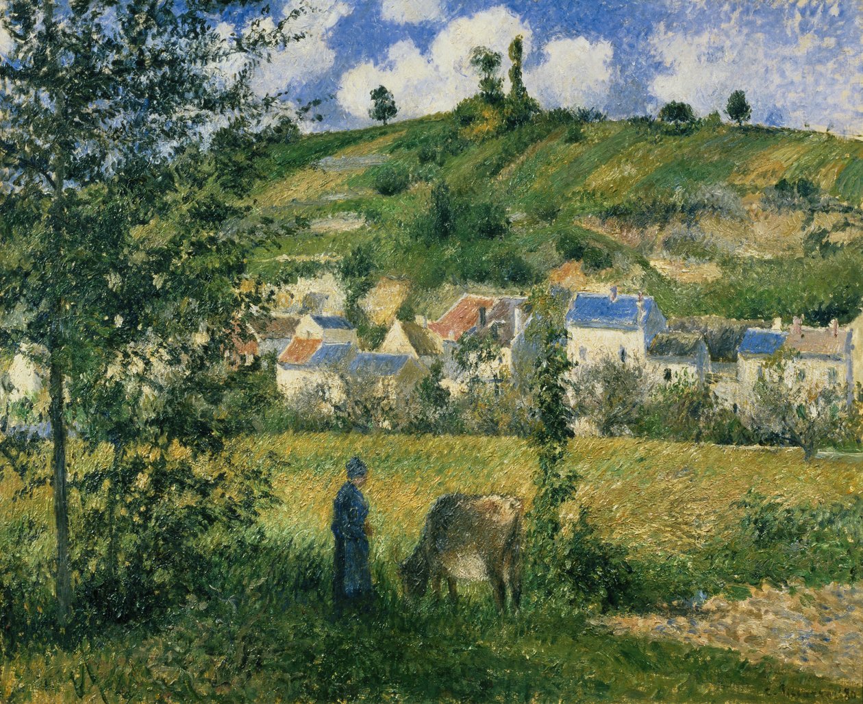 Krajobraz w Chaponval, 1880 autorstwa Camille Jacob Pissarro