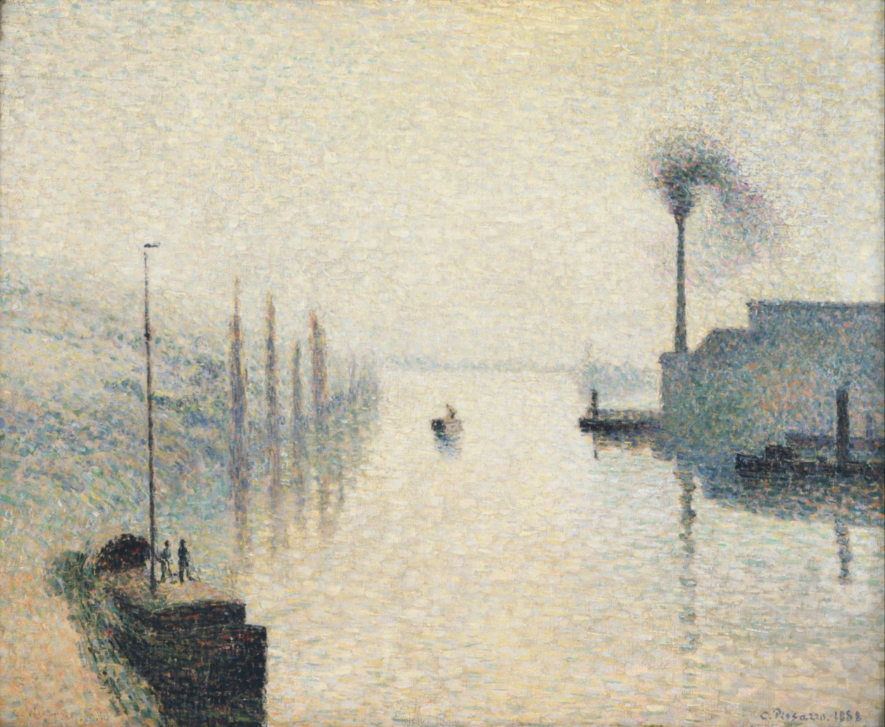 LÎle Lacroix, Rouen (Skutek mgły) autorstwa Camille Jacob Pissarro
