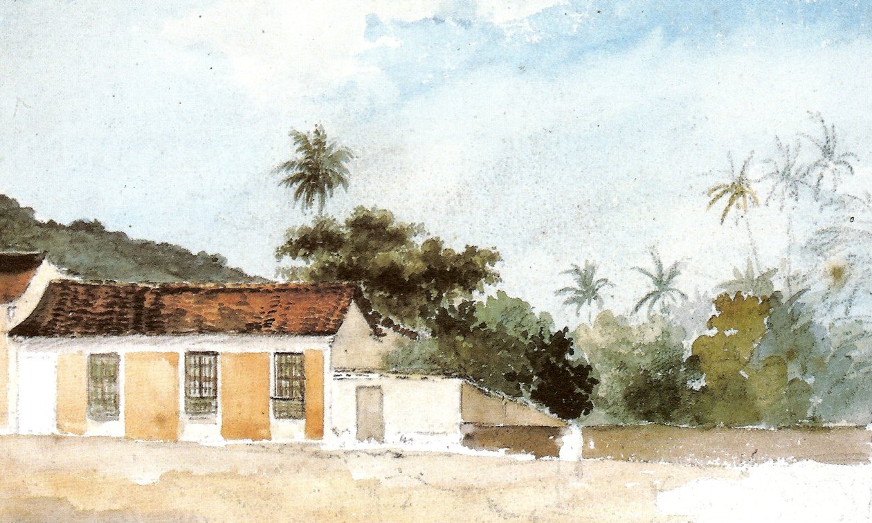 Krajobraz z czerwonymi dachówkami autorstwa Camille Jacob Pissarro