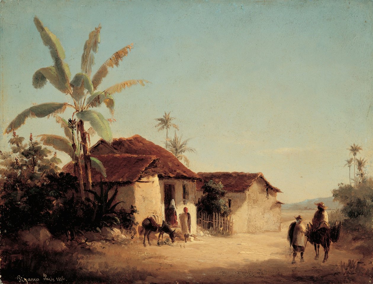 Krajobraz z ruderami i palmami autorstwa Camille Jacob Pissarro