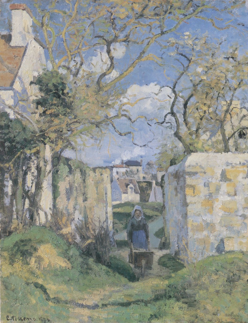 Wieśniaczka pasąca się, Maison Roudest, Pontoise autorstwa Camille Jacob Pissarro