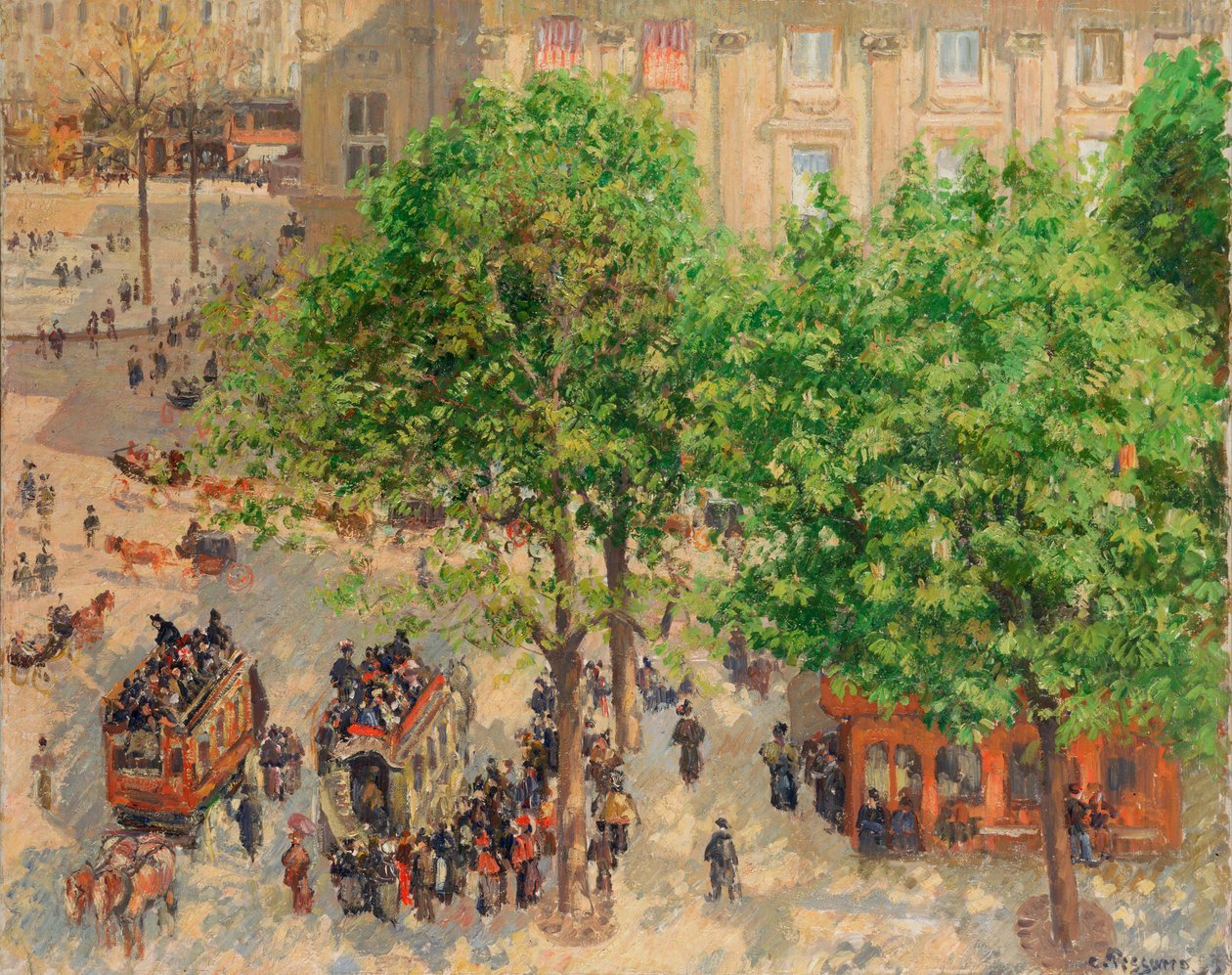 Place du Theatre-Francais, Wiosna autorstwa Camille Jacob Pissarro