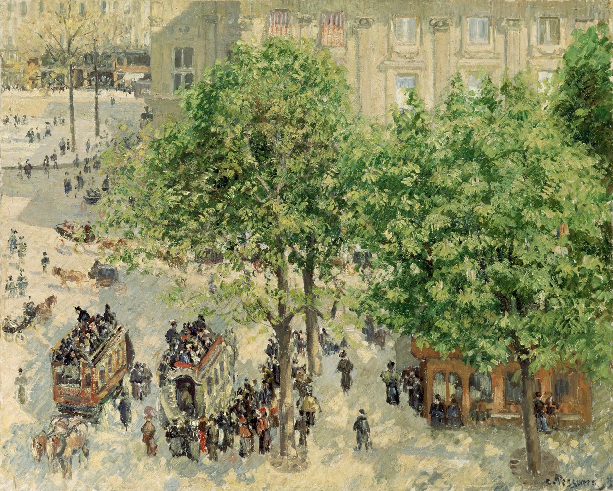Place du Theatre-Francais, wiosna, 1898 autorstwa Camille Jacob Pissarro