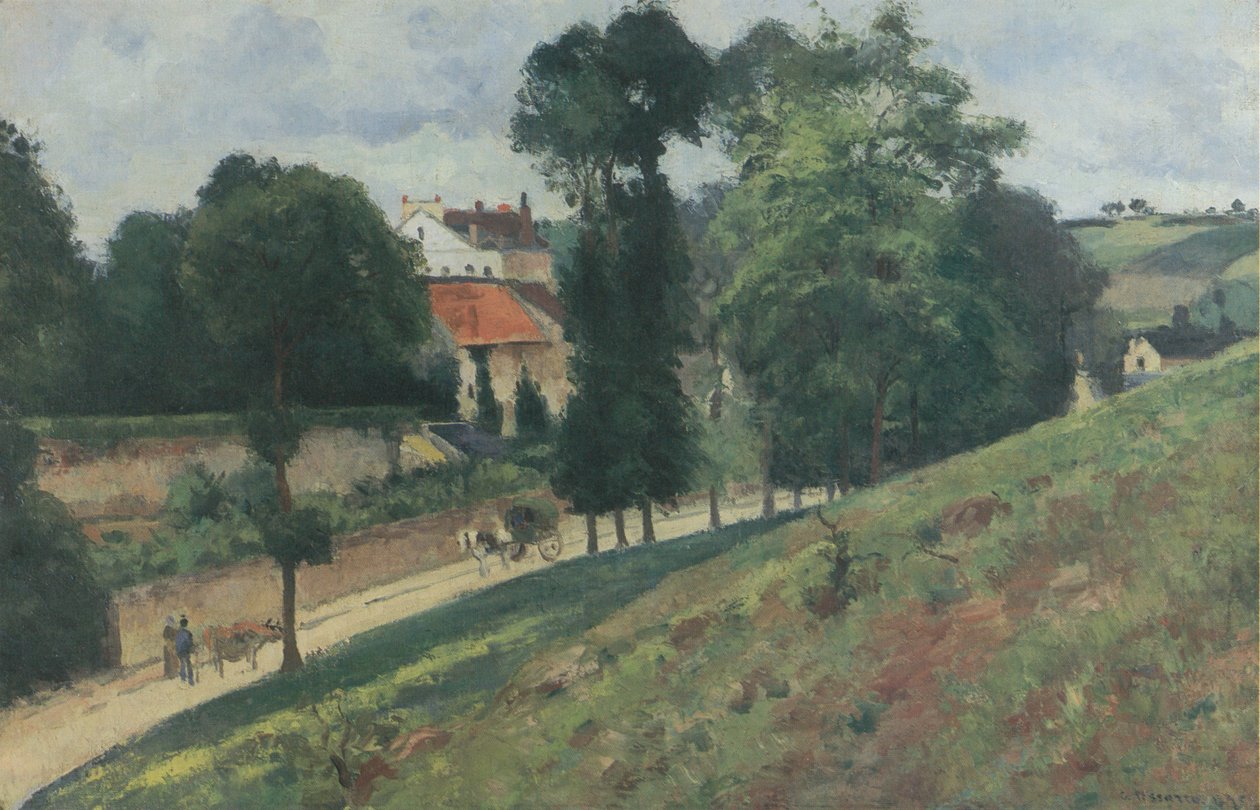 Route de Saint-Antoine w L´Hermitage, Pontoise autorstwa Camille Jacob Pissarro