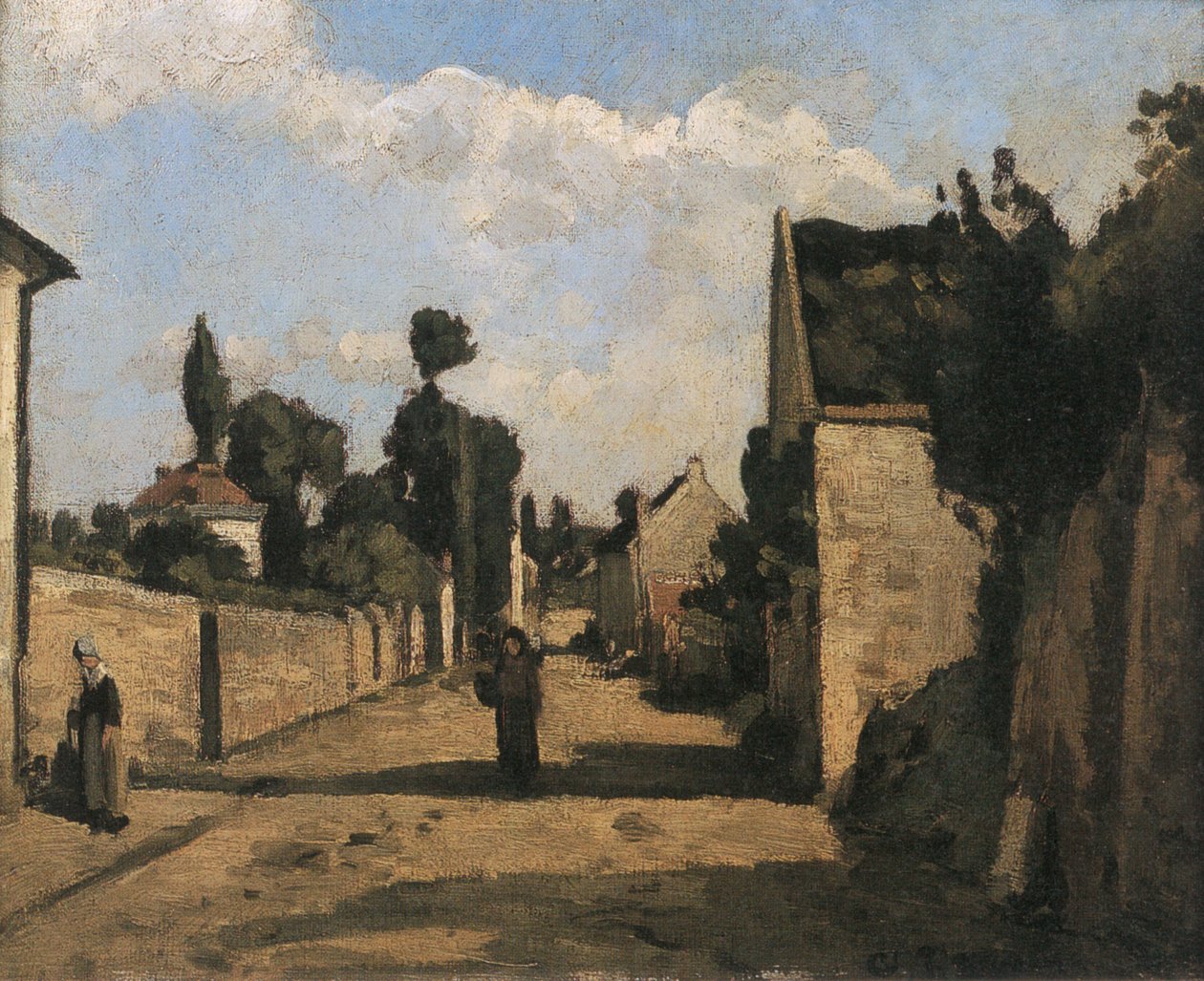 Rue L´Hermitage autorstwa Camille Jacob Pissarro