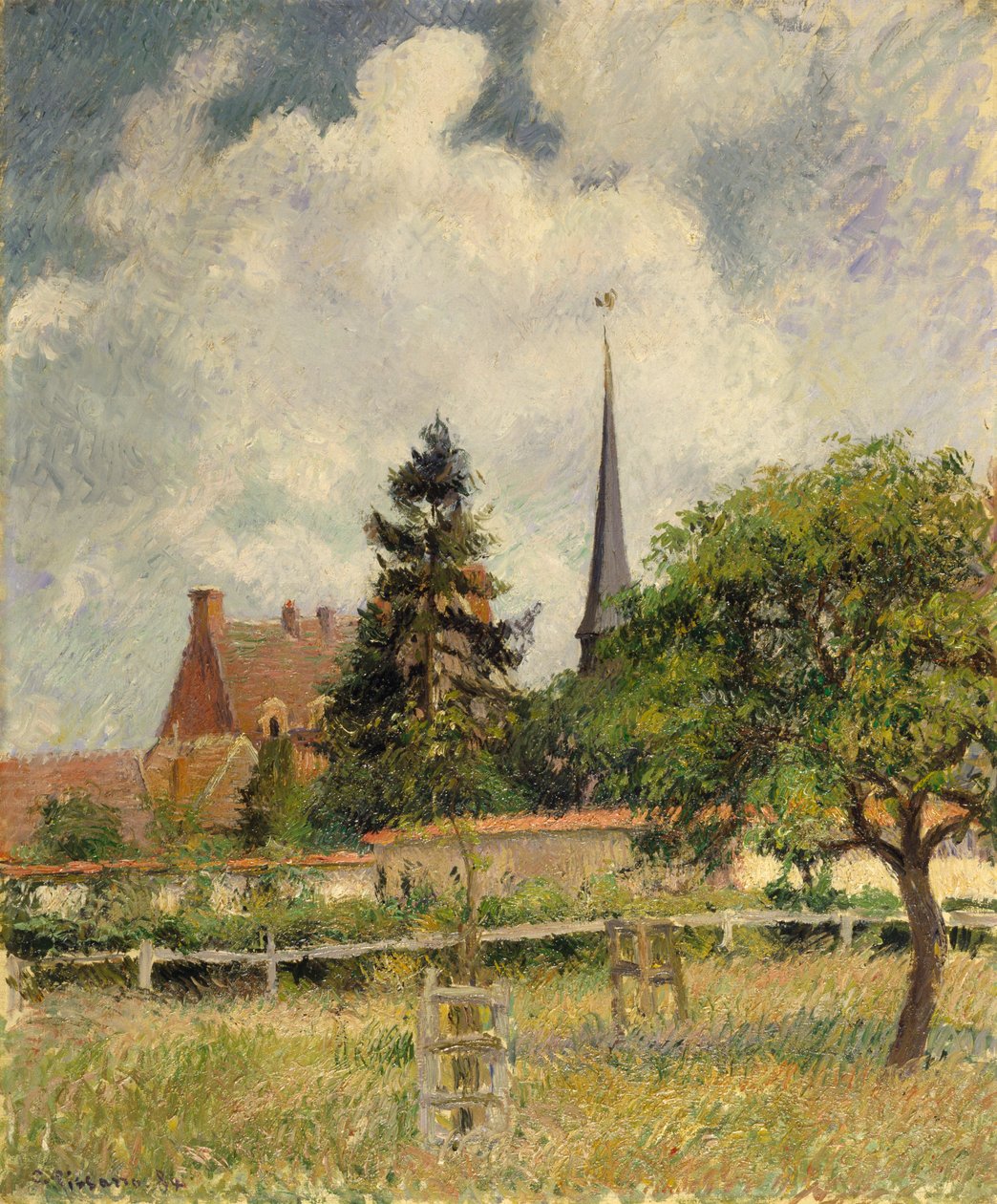 Kościół w Eragny autorstwa Camille Jacob Pissarro
