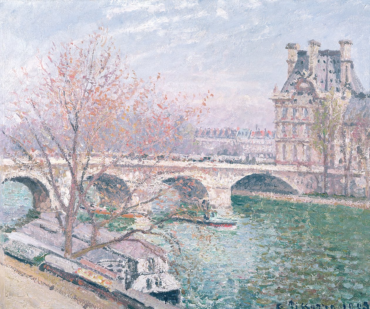 Pont-Royal i Pavillon de Flore, 1903 (olej na płótnie) autorstwa Camille Jacob Pissarro