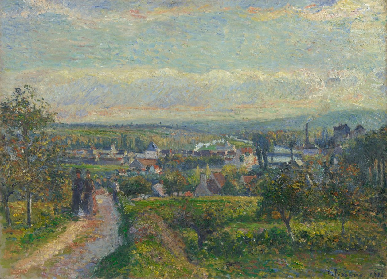 Widok na Saint-Ouen-lAumône autorstwa Camille Jacob Pissarro