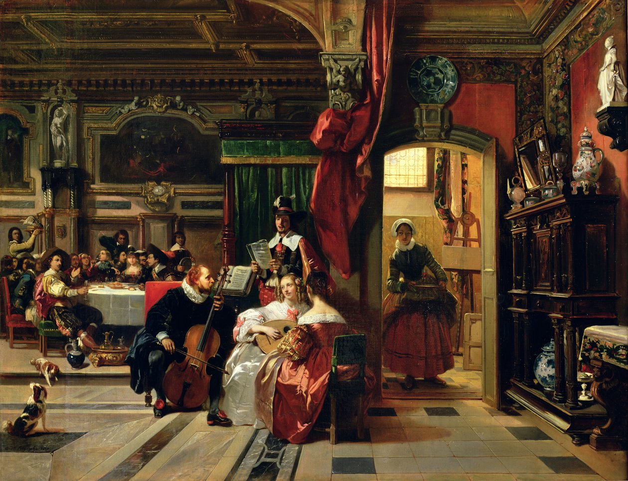 Sir Anthony van Dyck (1599-1641) w Londynie, 1837 autorstwa Camille Joseph Etienne Roqueplan