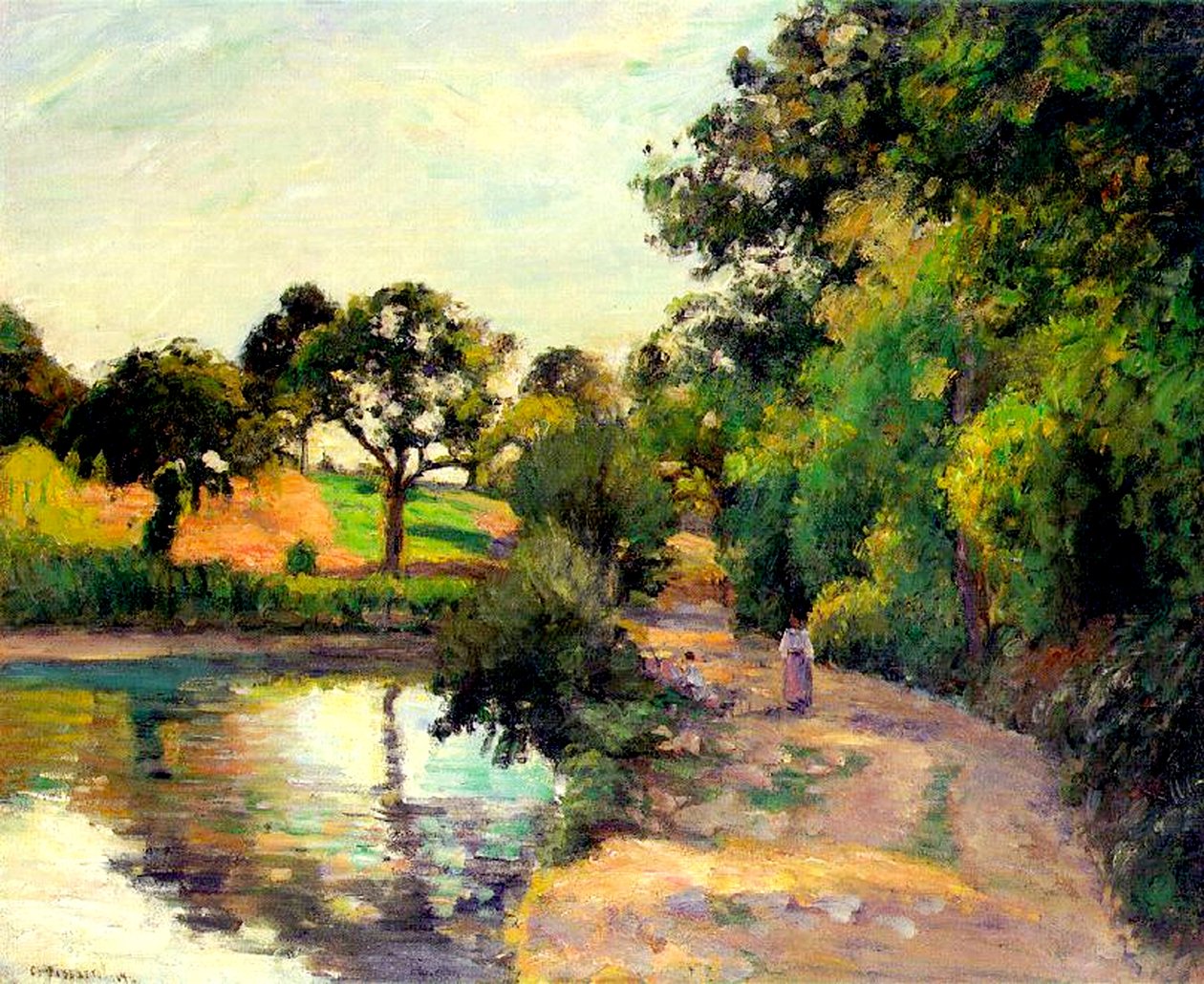 Staw w Montfoucault, 1874 autorstwa Camille Jacob Pissarro