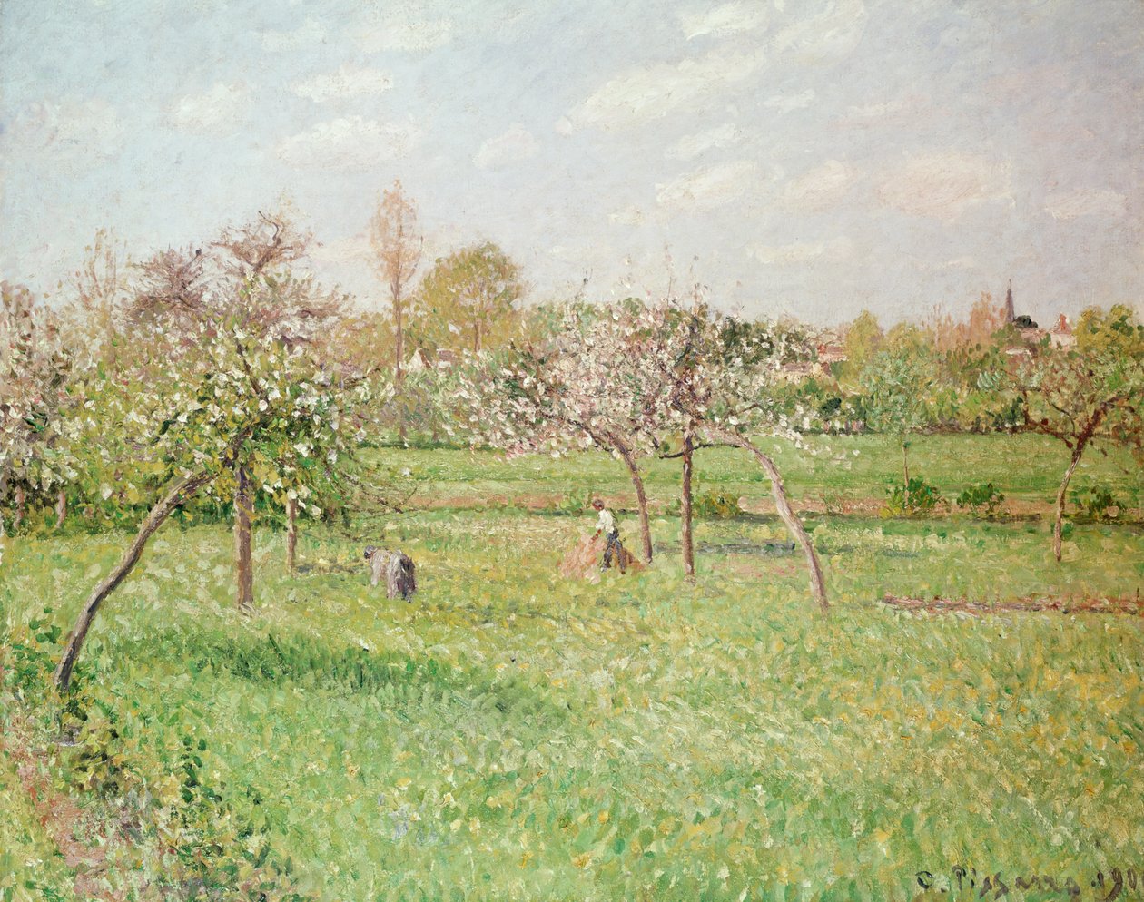 Jabłonie w Gragny, popołudniowe niedziele, 1900 autorstwa Camille Jacob Pissarro