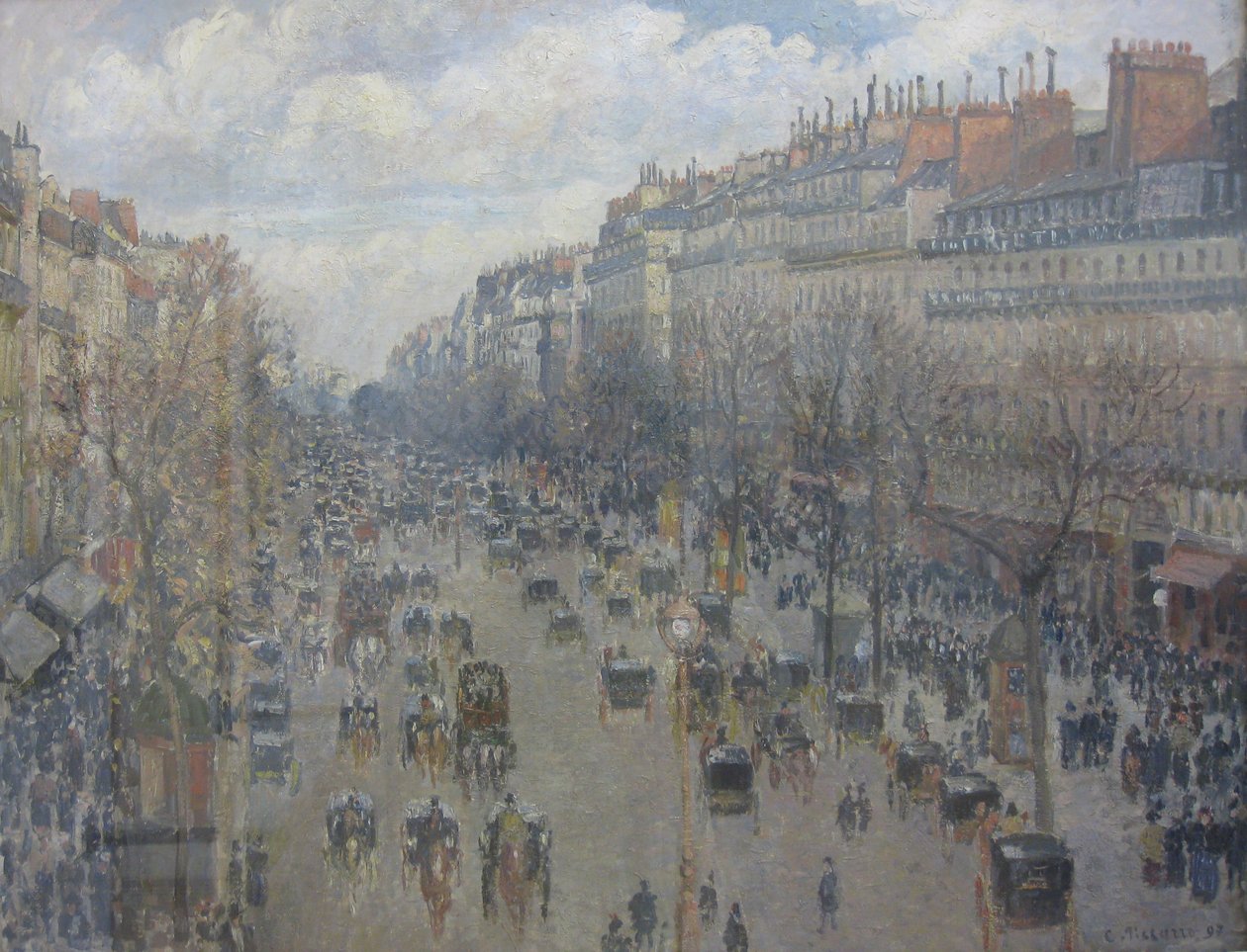 Boulevard Montmartre, popołudniowe słońce autorstwa Camille Jacob Pissarro
