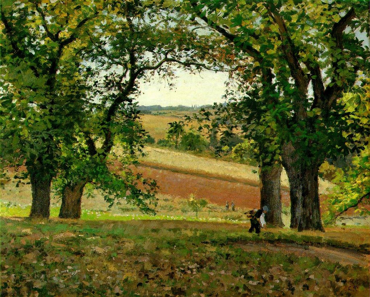 Kasztanowce w Osny, c.1873 autorstwa Camille Jacob Pissarro