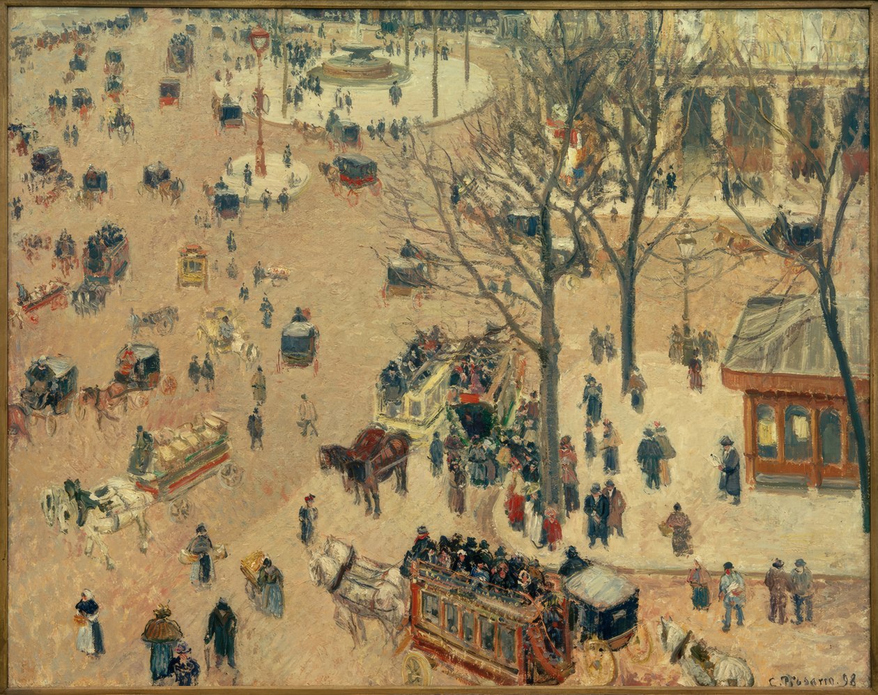 Francuski Plac Teatralny autorstwa Camille Jacob Pissarro