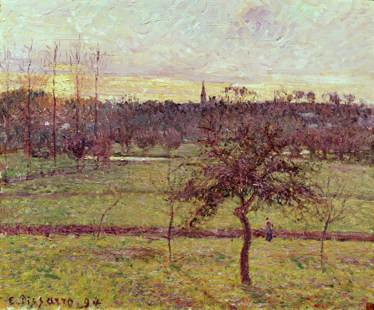 Pejzaż w Eragny, 1894 autorstwa Camille Jacob Pissarro