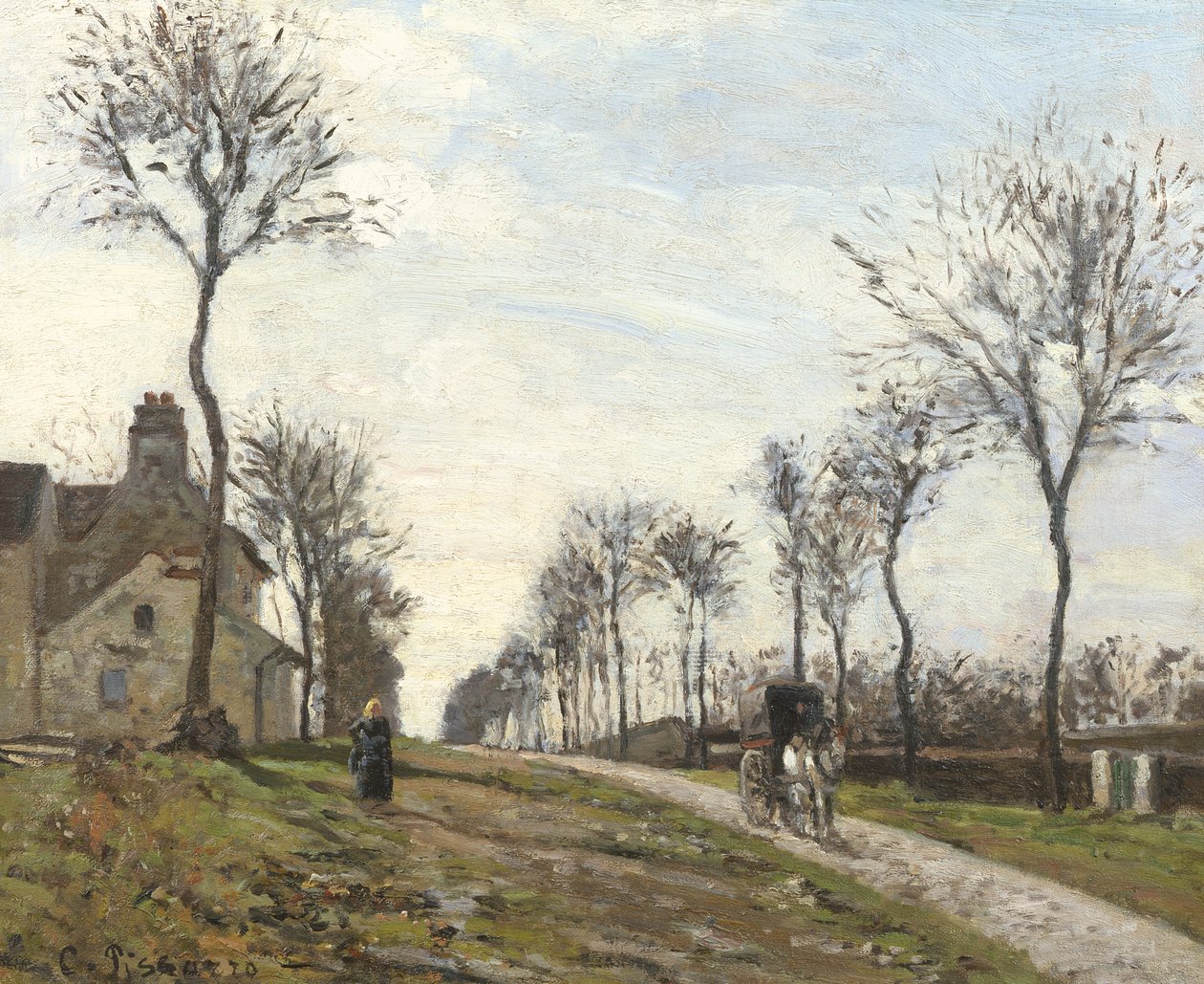 Droga w Louveciennes, 1870 autorstwa Camille Jacob Pissarro