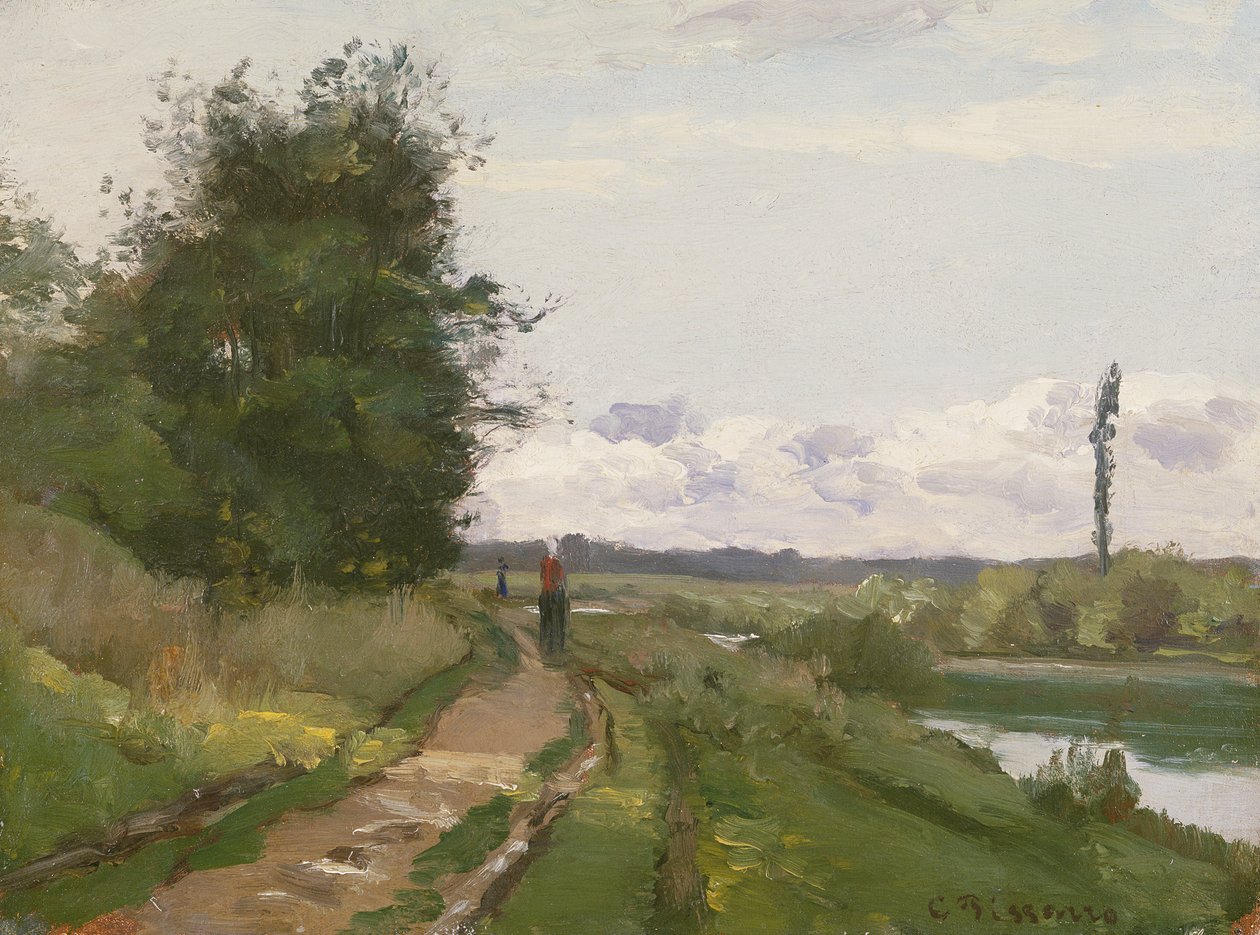 Brzegi Sekwany w Bougival, 1864 autorstwa Camille Jacob Pissarro