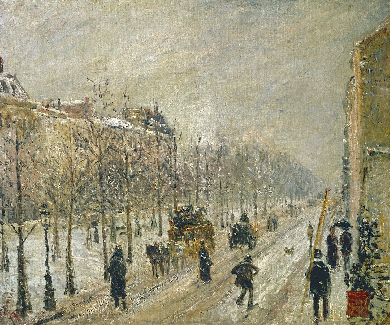 Bulwary pod śniegiem, 1879 r. autorstwa Camille Jacob Pissarro
