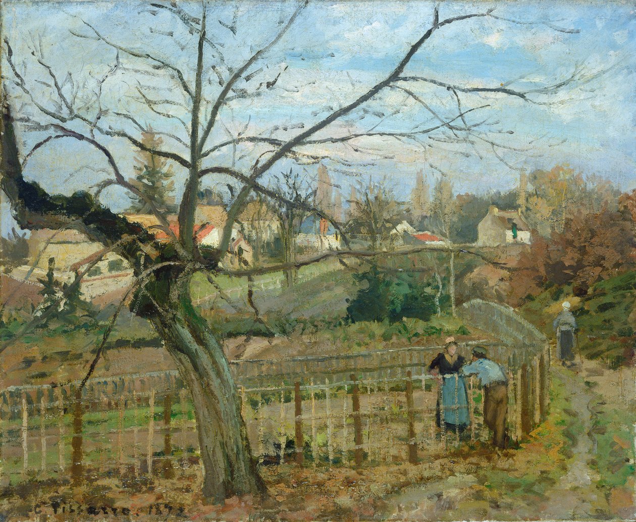 Ogrodzenie, 1872 autorstwa Camille Jacob Pissarro