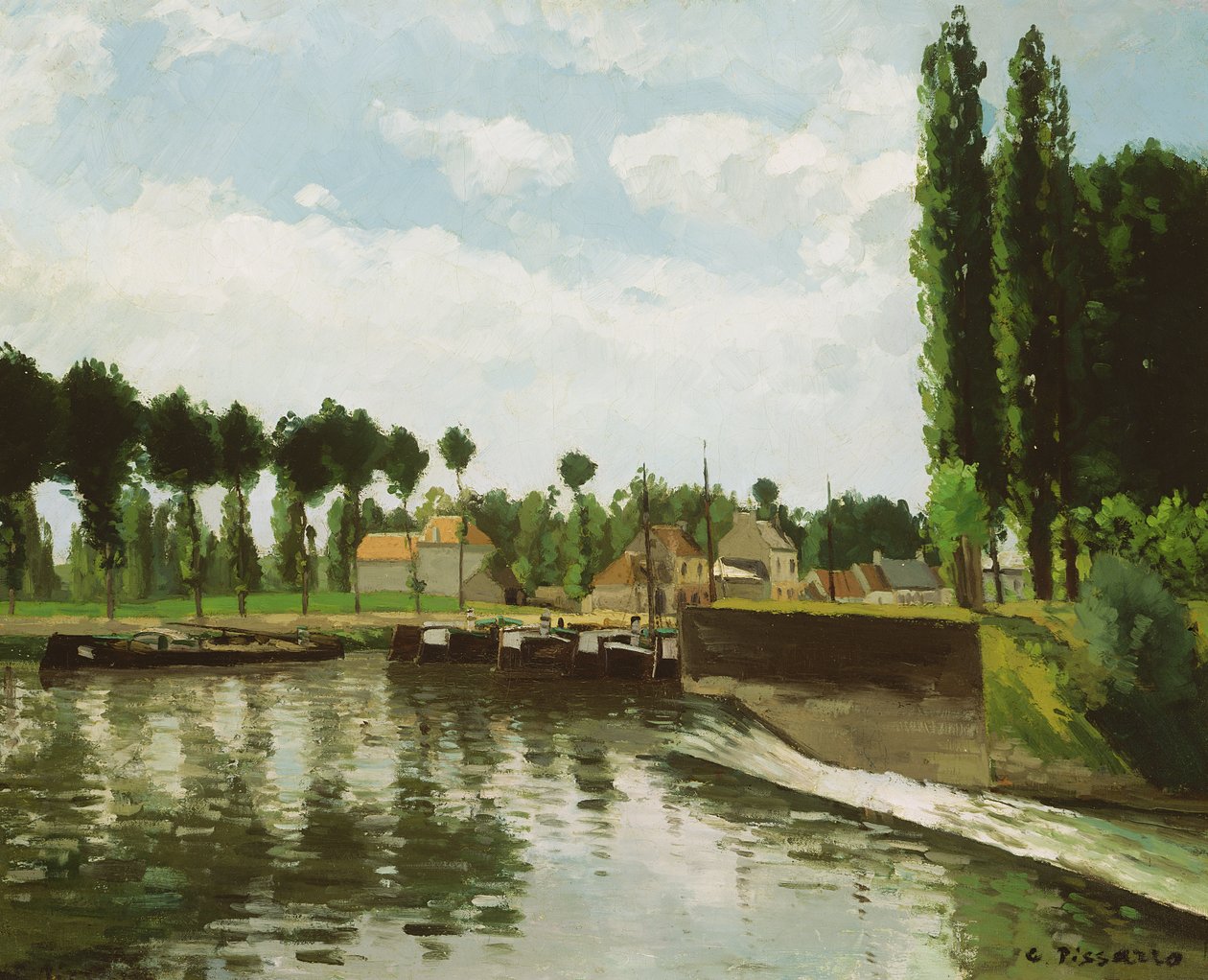 Zamek w Pontoise, 1869-70 autorstwa Camille Jacob Pissarro