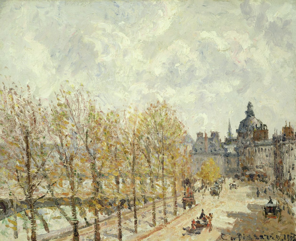 Nabrzeże Malaquais rano, słoneczna pogoda, 1903 autorstwa Camille Jacob Pissarro
