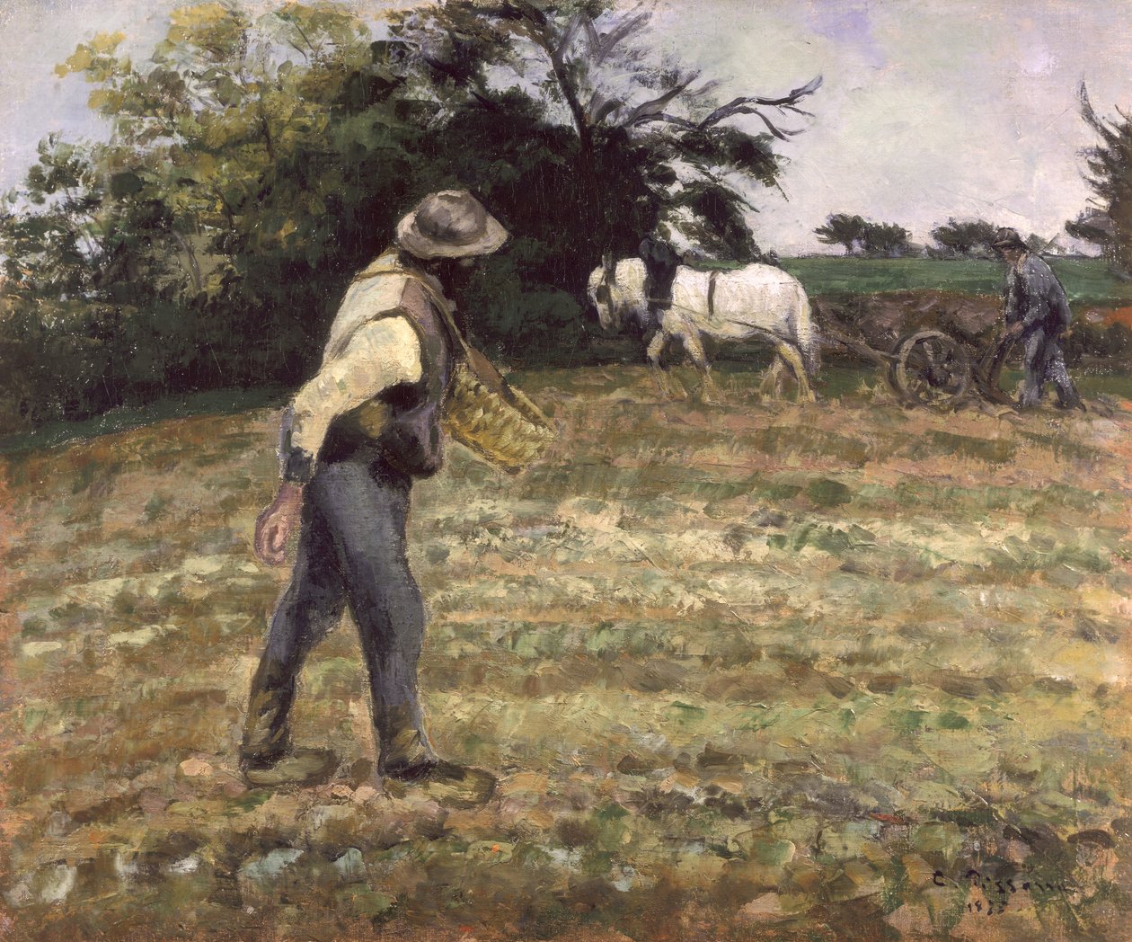Siewca, Montfoucault, 1875 autorstwa Camille Jacob Pissarro