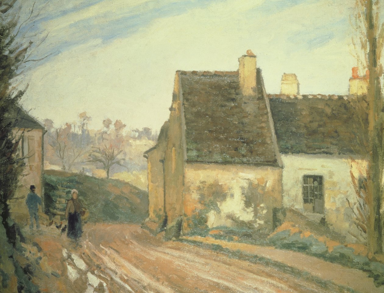 Zawalona Chata pod Osny, 1872 autorstwa Camille Jacob Pissarro