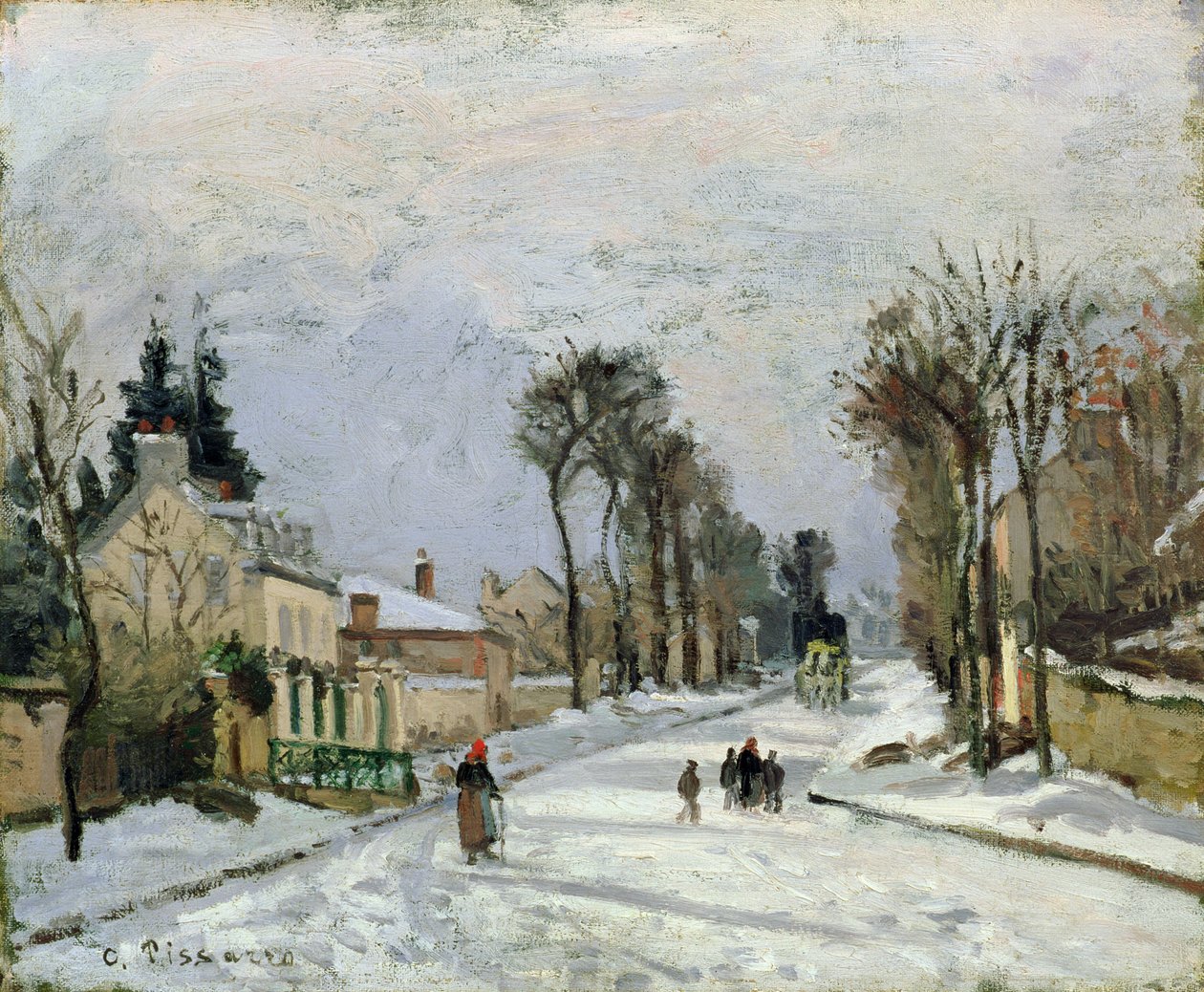 Droga Wersalska w Louveciennes, 1869 autorstwa Camille Jacob Pissarro