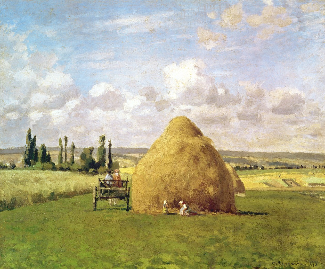 Stóg siana, Pontoise, 1873 autorstwa Camille Jacob Pissarro