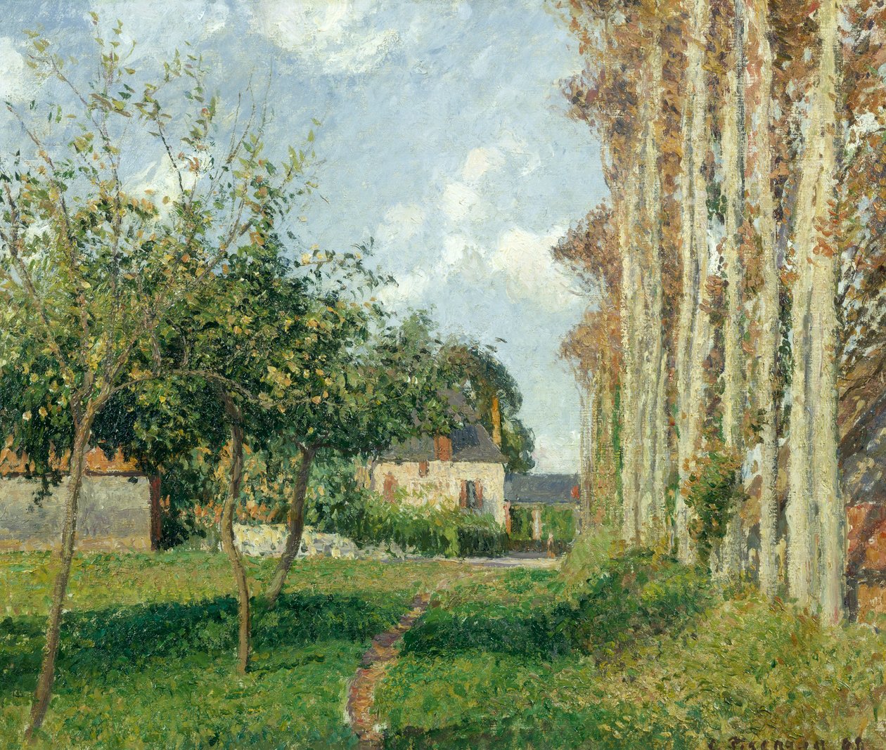 Varengeville, zajazd dwór, popołudnie, 1889 autorstwa Camille Jacob Pissarro